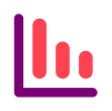An icon of a bar chart with three red descending bars and a purple L-shaped axis. Represents data visualization, analytics, or performance trends. Associated with the NAI+ membership