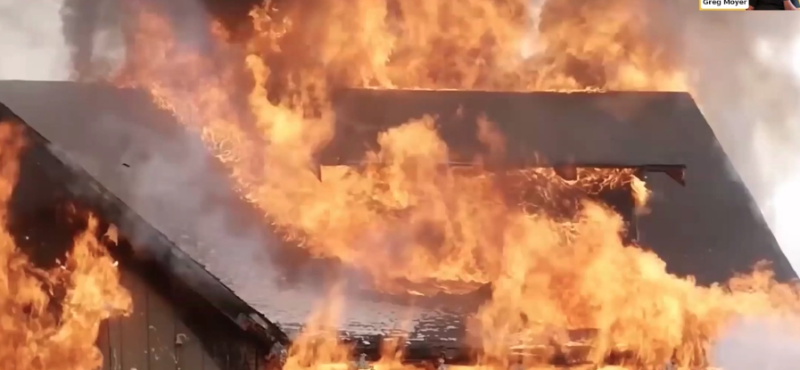 burning house