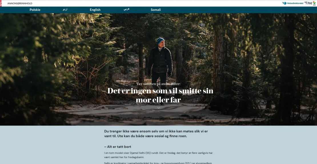 Campaign - An innovative multilingual universe on Norway's largest news site